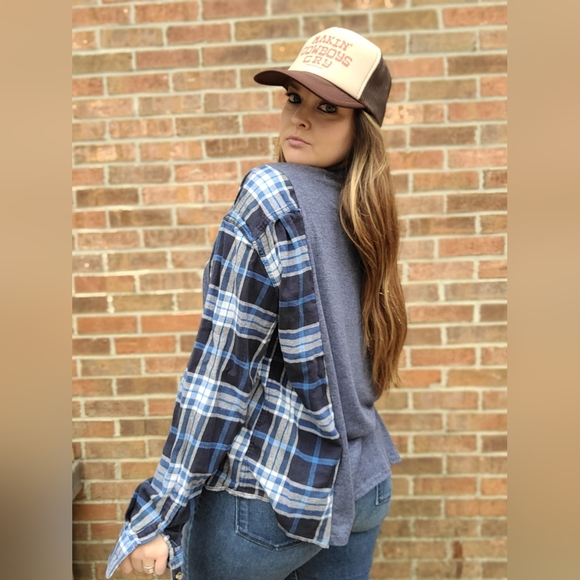 Morgan Wallen Upcycled Flannel Tee - Picture 2 of 3